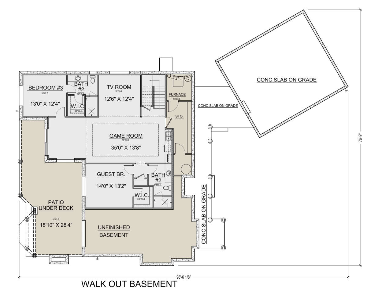 Basement for House Plan #5565-00153