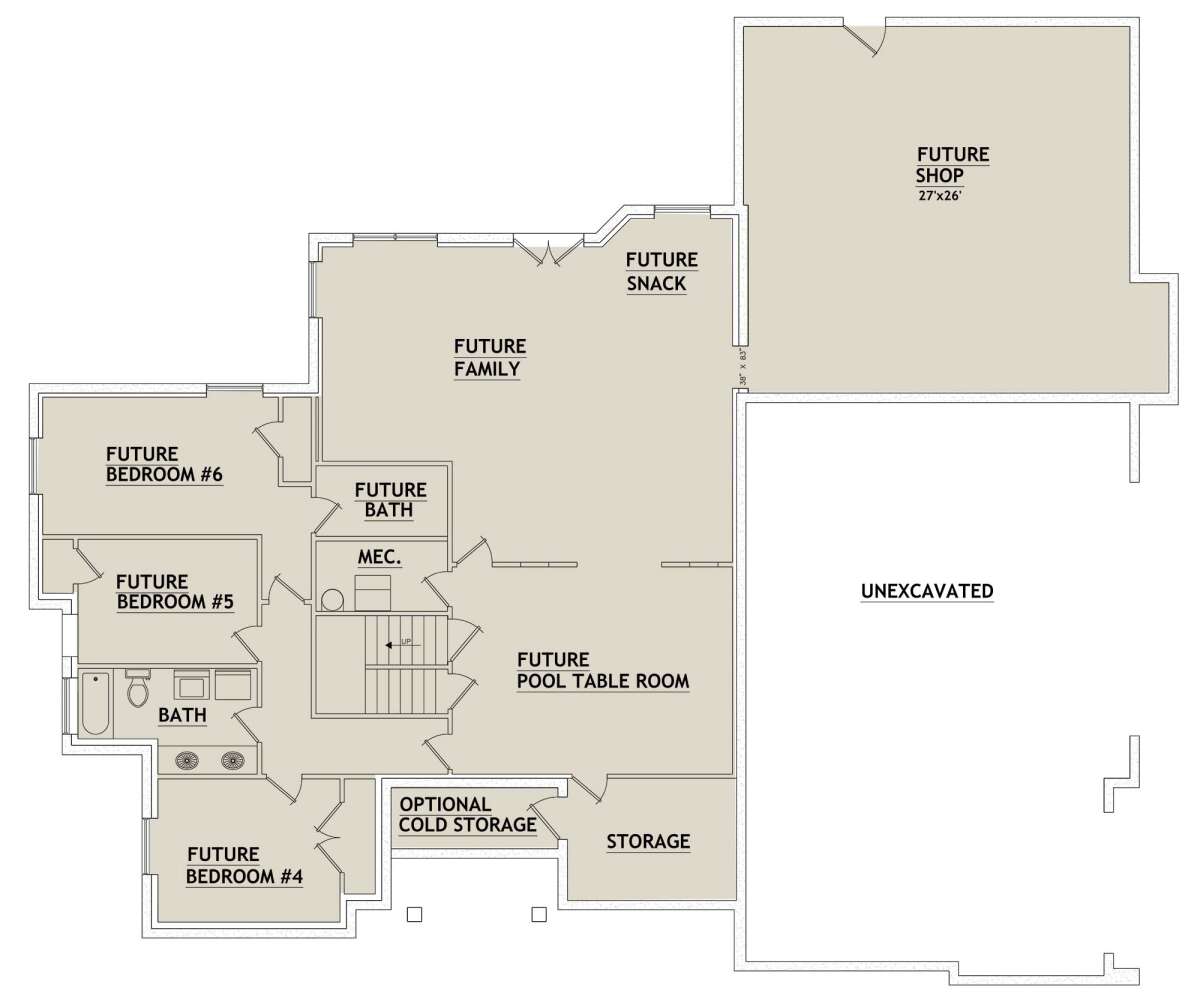 Basement for House Plan #8768-00051