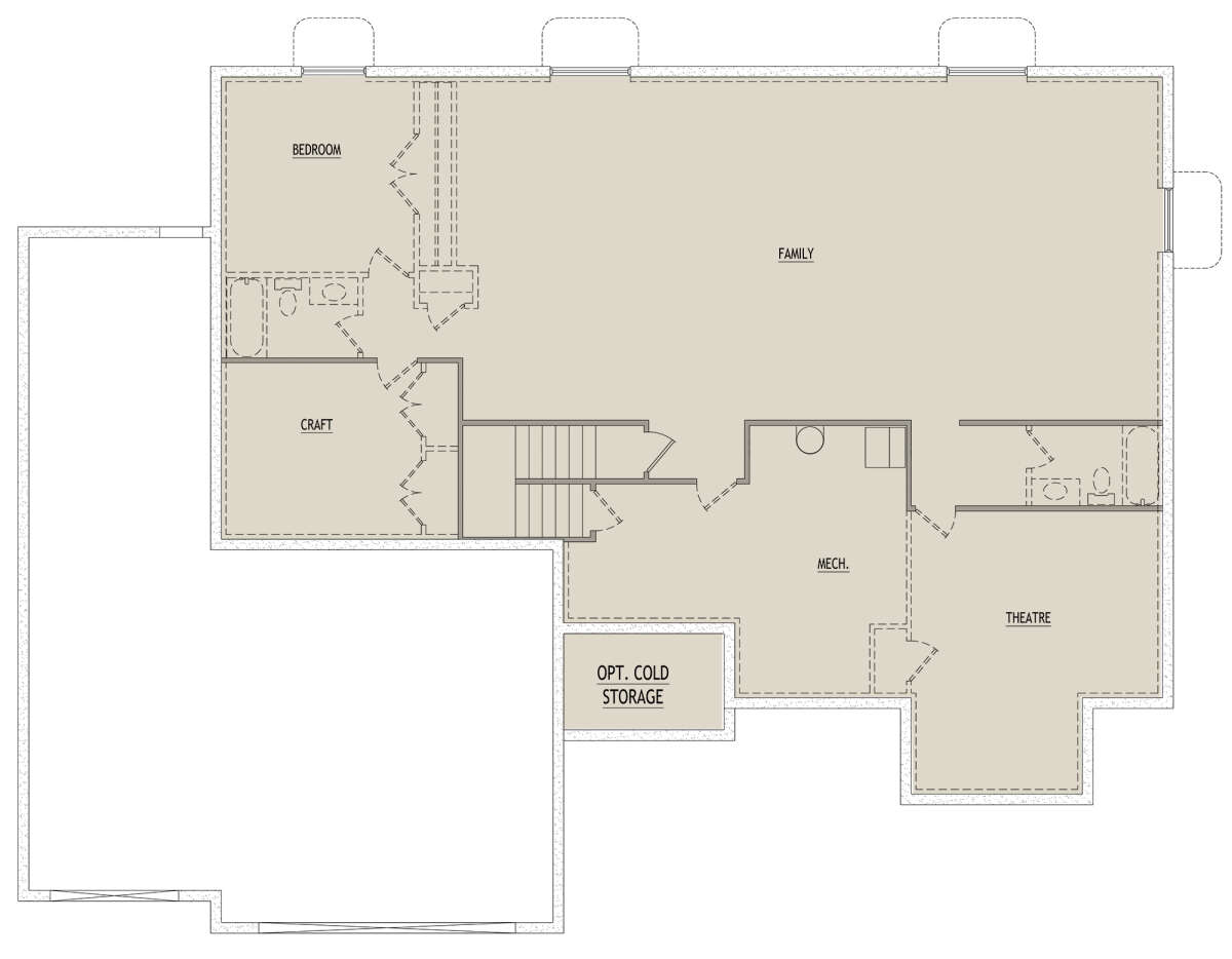Basement for House Plan #8768-00059