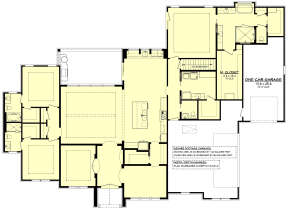 Main Floor w/ Basement Stair Location for House Plan #041-00268