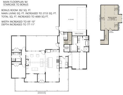 Optional Bonus Room for House Plan #4534-00072