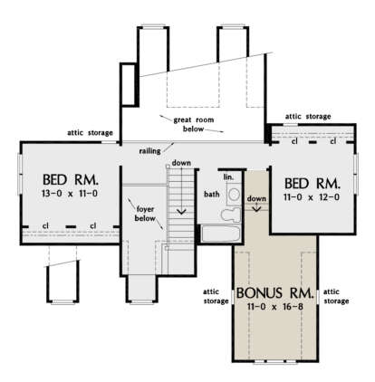 Second Floor for House Plan #2865-00001