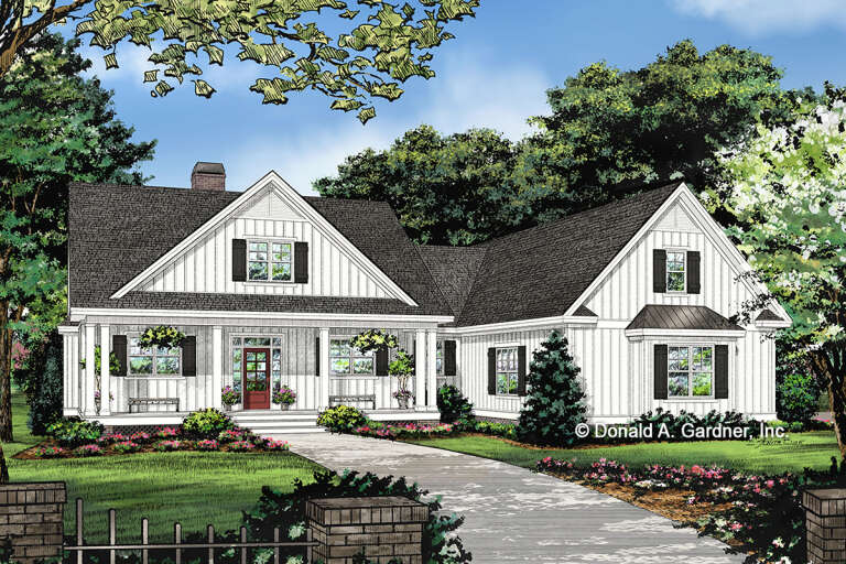 Modern Farmhouse House Plan #2865-00022 Elevation Photo