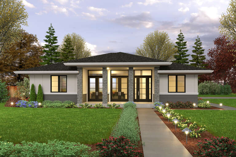 Modern House Plan #2559-00936 Elevation Photo