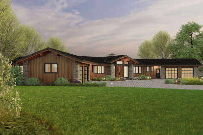 Lake Front House Plan #2559-00939 Elevation Photo