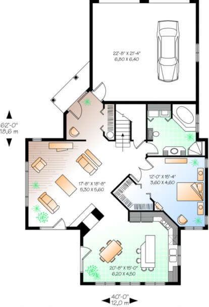 First Floor for House Plan #034-00014