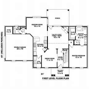 Floorplan 1 for House Plan #053-00339