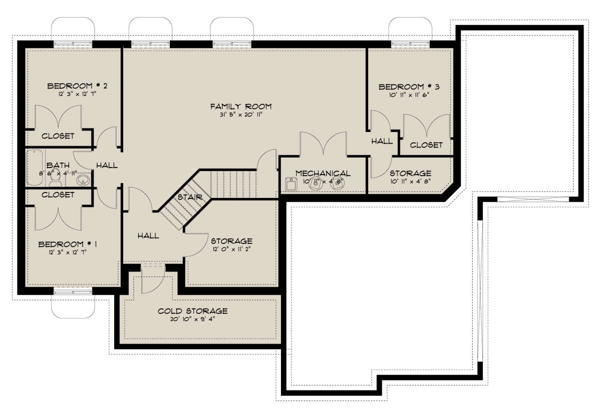 Basement for House Plan #2802-00140