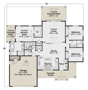 Main Floor  for House Plan #035-01000
