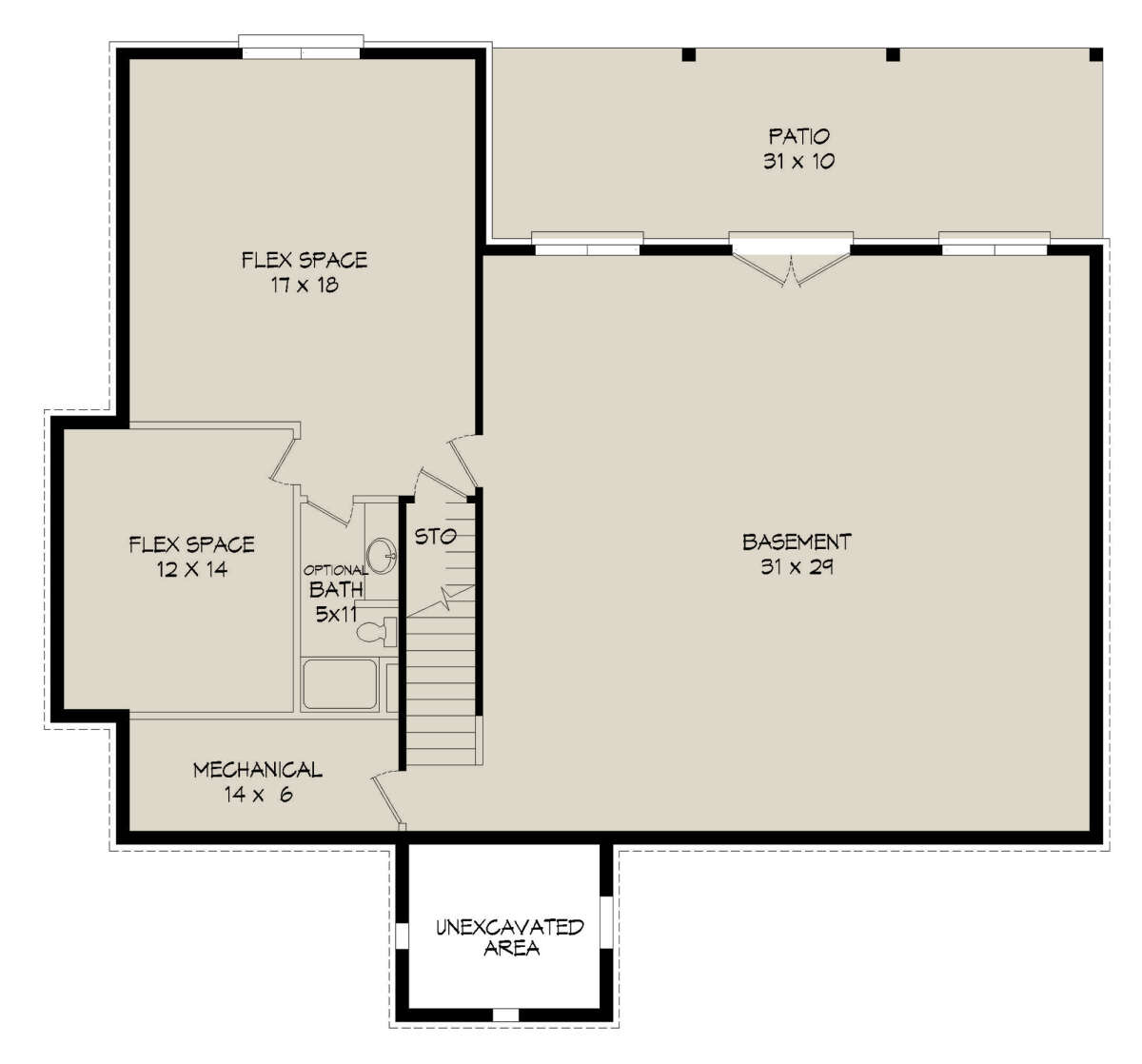 Basement for House Plan #940-00470