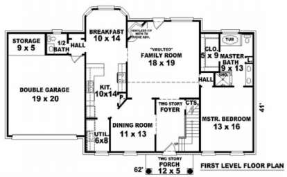 Floorplan 1 for House Plan #053-00341