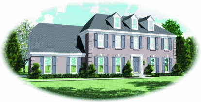 Early American House Plan #053-00342 Elevation Photo