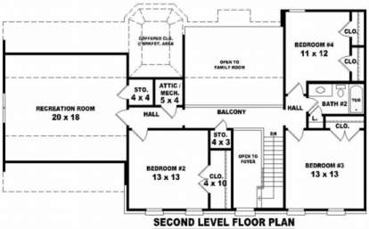 Floorplan 2 for House Plan #053-00342