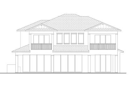 Coastal House Plan #5565-00166 Elevation Photo