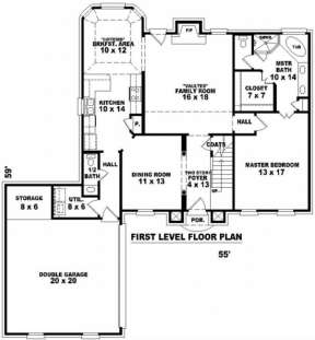 Floorplan 1 for House Plan #053-00343