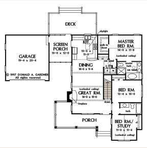 Main Floor w/ Basement Stair Location for House Plan #2865-00027