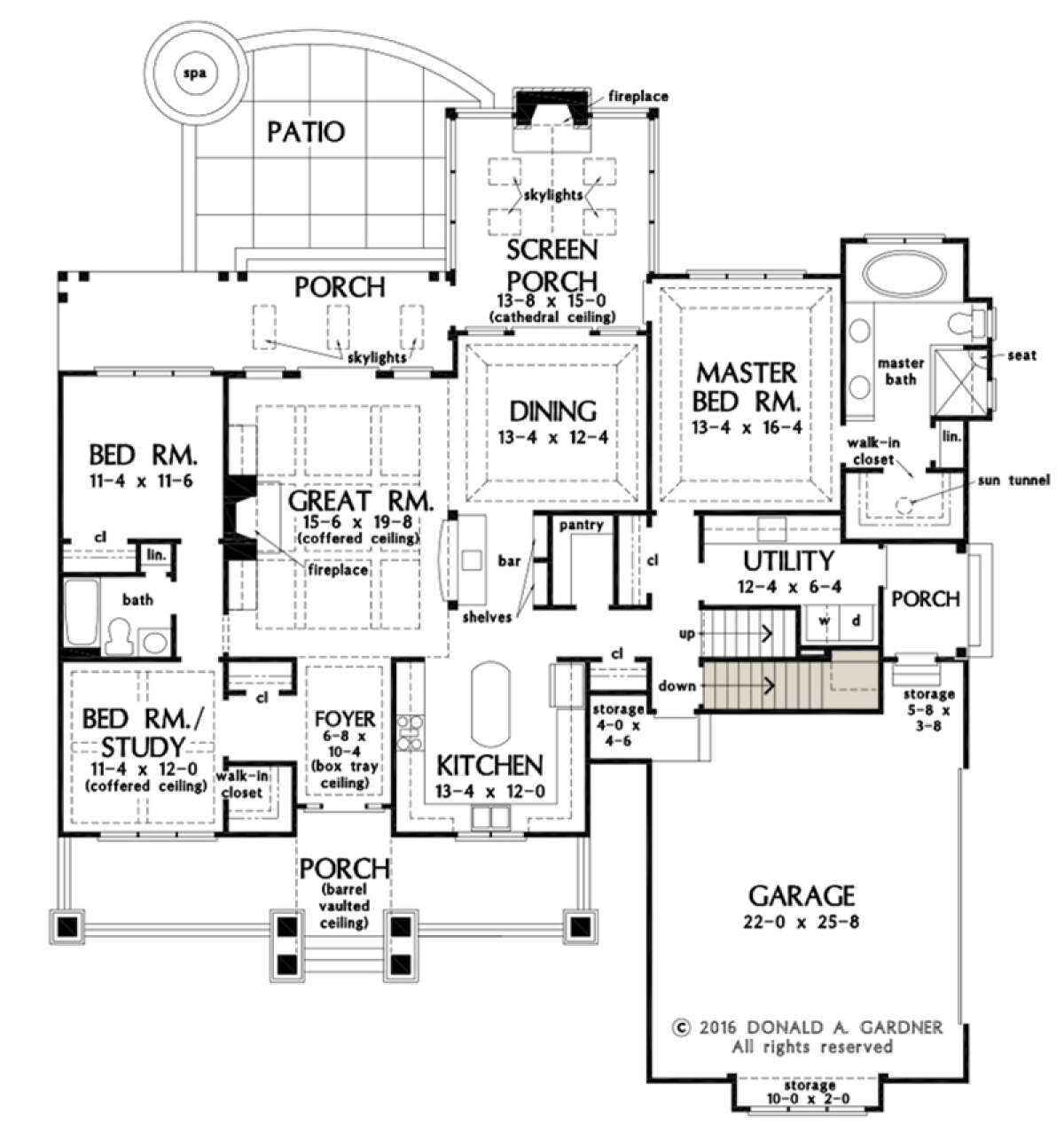 Main Floor w/ Basement Stair Location for House Plan #2865-00029