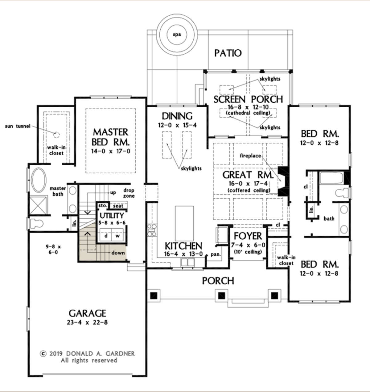 Main Floor w/ Basement Stair Location for House Plan #2865-00030