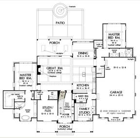 Main Floor w/ Basement Stair Location for House Plan #2865-00034