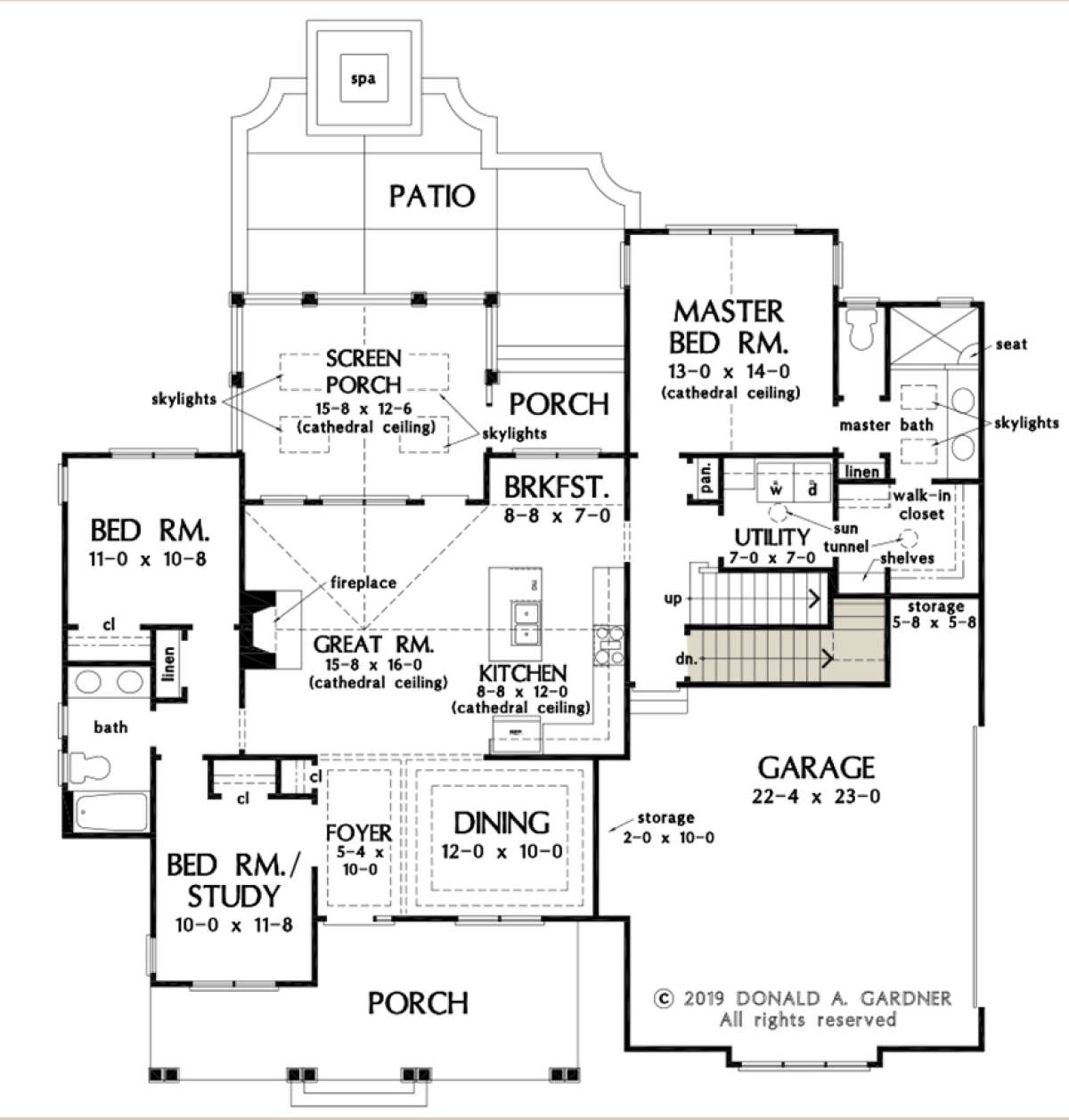 Main Floor w/ Basement Stair Location for House Plan #2865-00041