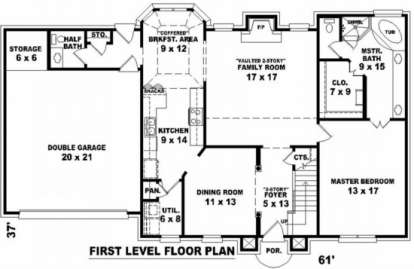 Floorplan 1 for House Plan #053-00346