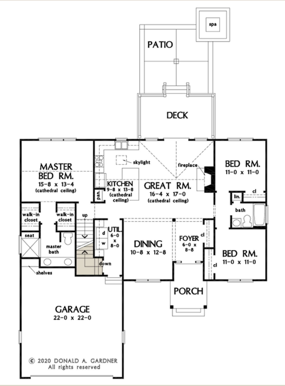 Main Floor w/ Basement Stair Location for House Plan #2865-00043
