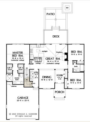 Main Floor w/ Basement Stair Location for House Plan #2865-00043