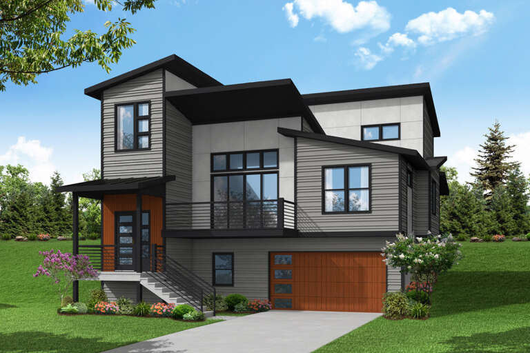 Contemporary House Plan #035-01001 Elevation Photo