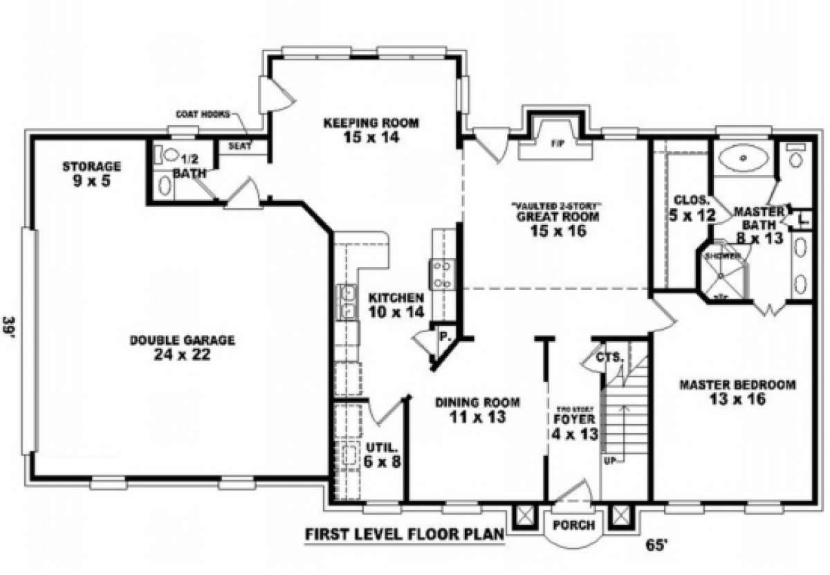 Floorplan 1 for House Plan #053-00347