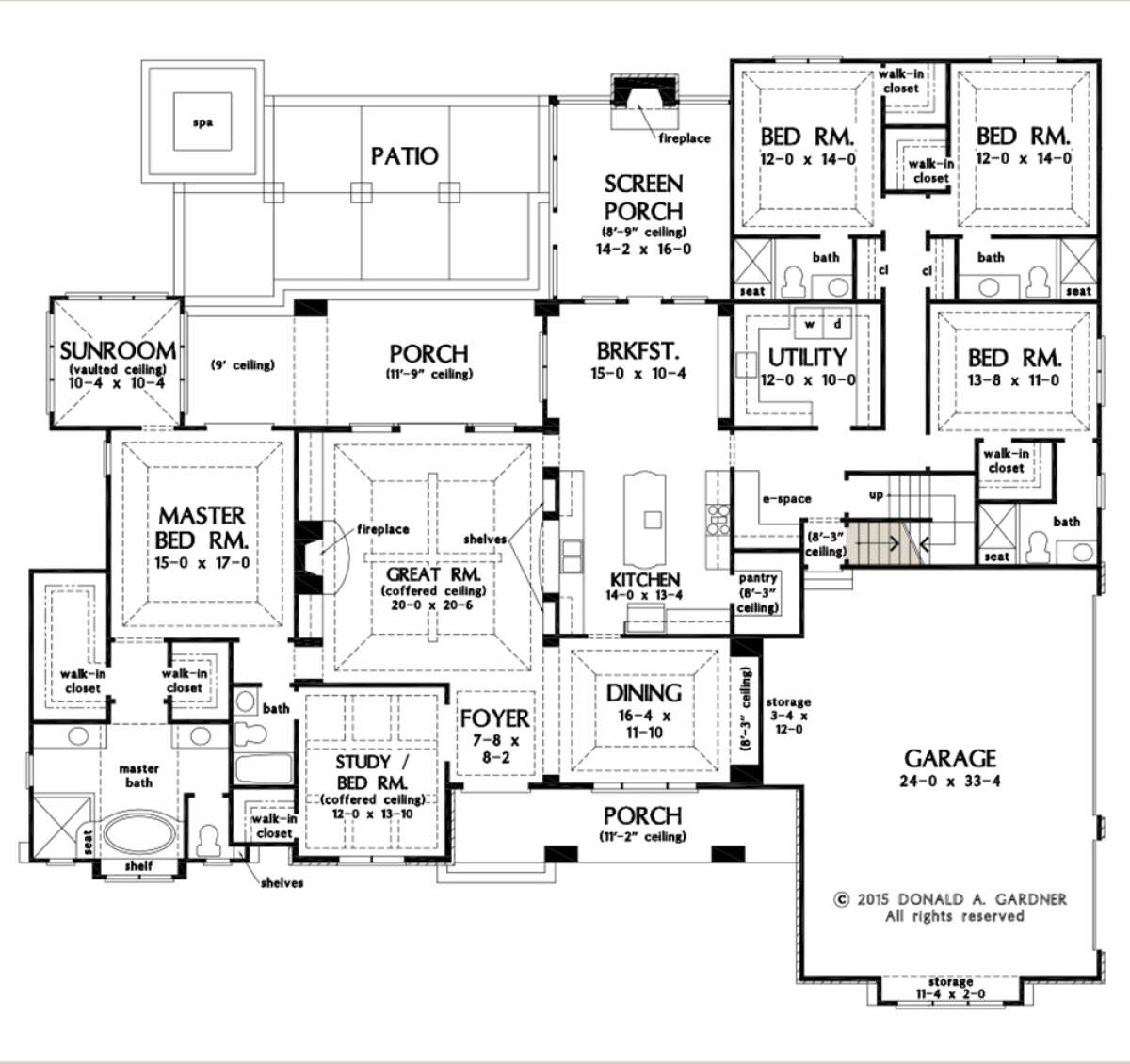 Main Floor w/ Basement Stair Location for House Plan #2865-00051