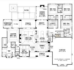Main Floor w/ Basement Stair Location for House Plan #2865-00051