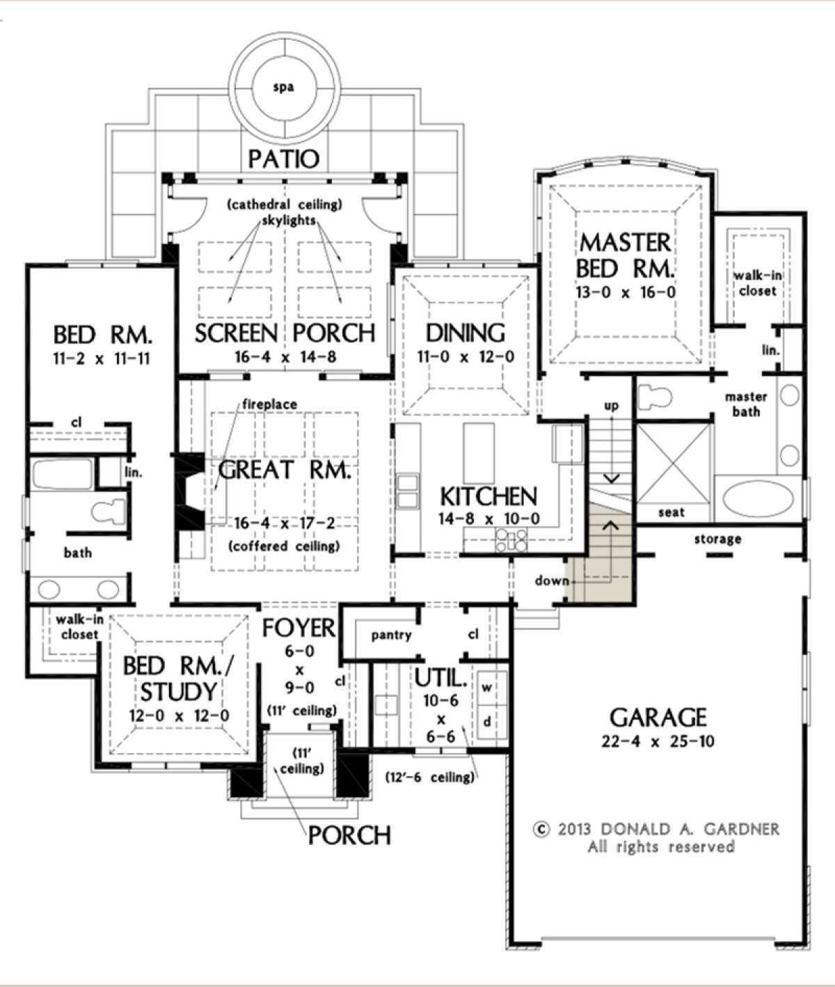 Main Floor w/ Basement Stair Location for House Plan #2865-00053