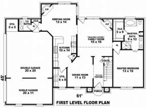 Floorplan 1 for House Plan #053-00348