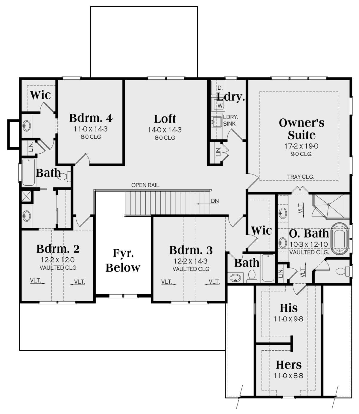 Second Floor for House Plan #009-00311