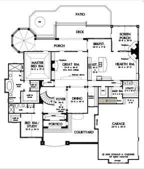 Main Floor w/ Basement Stair Location for House Plan #2865-00059