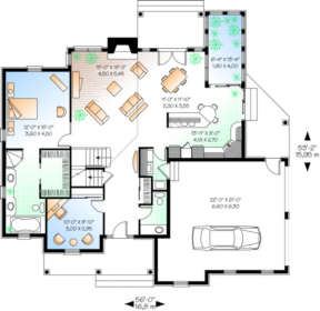 First Floor for House Plan #034-00015