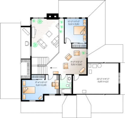 Second Floor for House Plan #034-00015