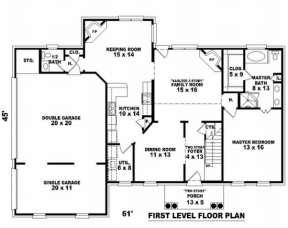 Floorplan 1 for House Plan #053-00350