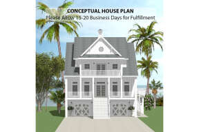 Coastal House Plan #6849-00119 Elevation Photo