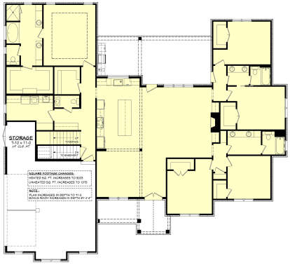 Main Floor w/ Basement Stair Location for House Plan #041-00270