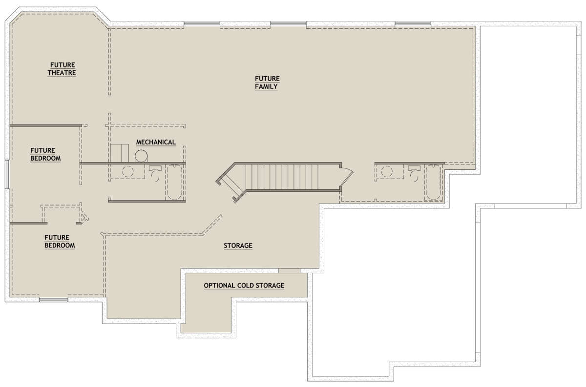 Basement for House Plan #8768-00084