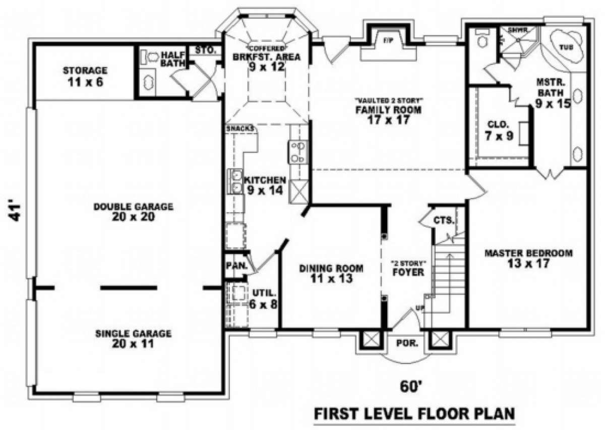 Floorplan 1 for House Plan #053-00352
