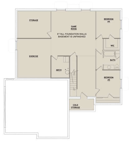 Basement for House Plan #8768-00089