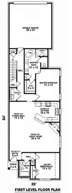 Floorplan 1 for House Plan #053-00353