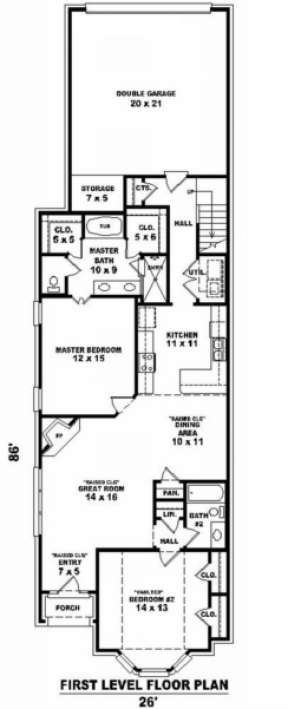 Floorplan 1 for House Plan #053-00356