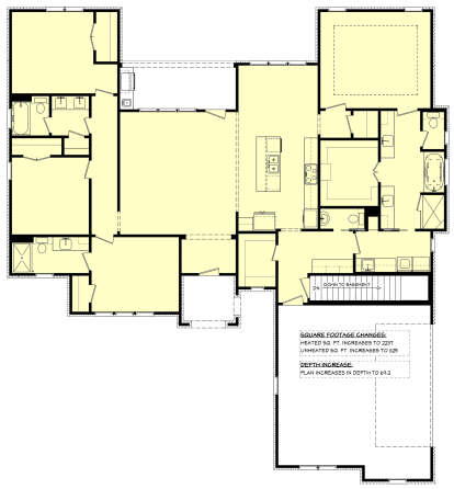 Main Floor w/ Basement Stair Location for House Plan #041-00273