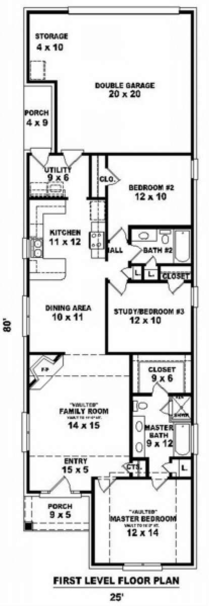 Floorplan 1 for House Plan #053-00359