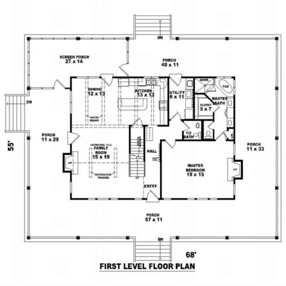 Floorplan 1 for House Plan #053-00360