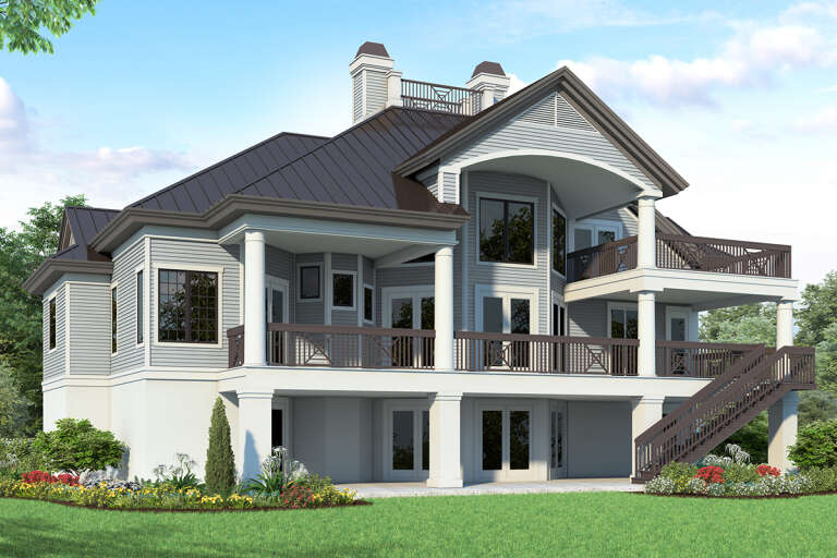 Coastal House Plan #8436-00079 Elevation Photo