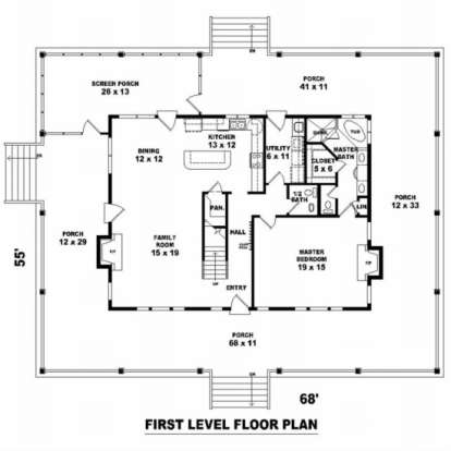 Floorplan 1 for House Plan #053-00362